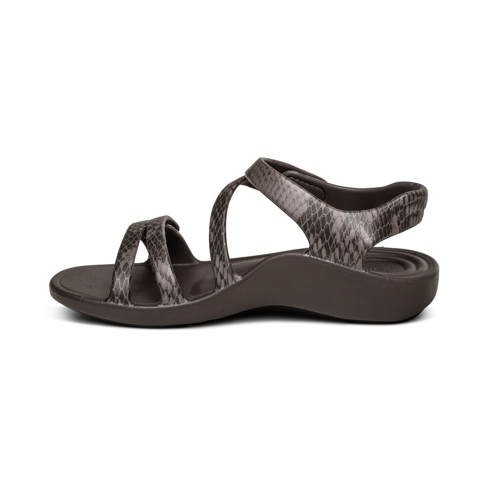 Aetrex Women's Jillian Sport Water-Friendly Sandals - Brown | USA ADJ9ERN